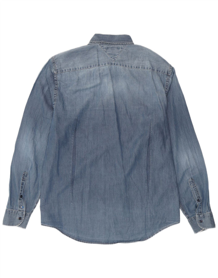 Męska koszula jeansowa TOMMY HILFIGER New York Fit XL, niebieska, bawełniana