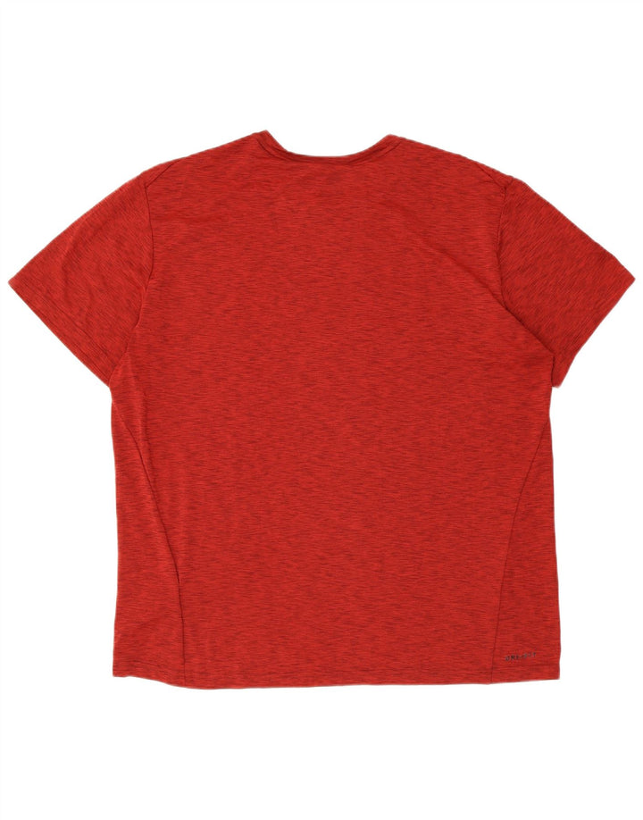 Męski T-shirt Nike Dri Fit Top XL, czerwony, nakrapiany poliester