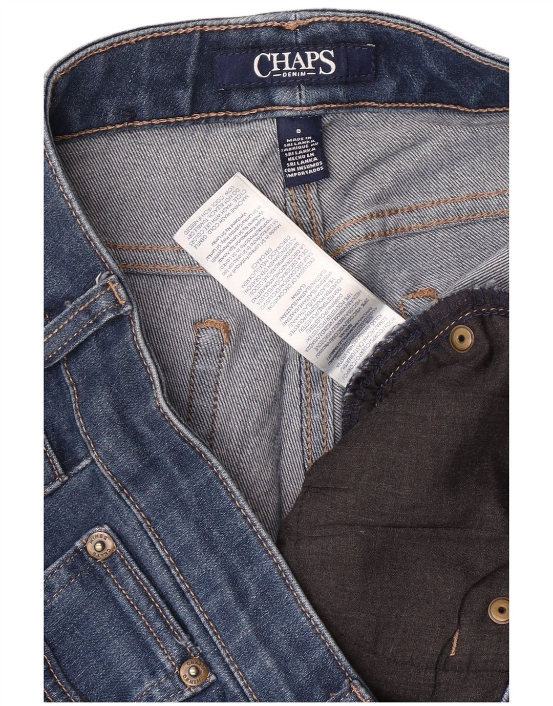 Damskie jeansy slim CHAPS US 8 Medium W30 L30 Niebieskie bawełniane