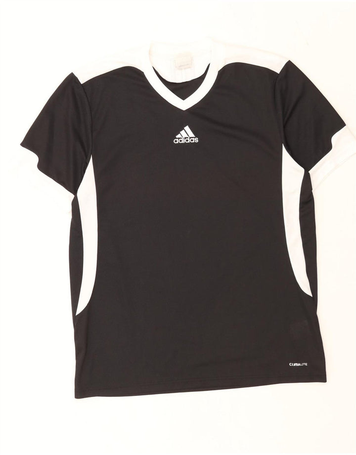 Męska koszulka Adidas Climalite Top, średni czarny poliester z blokami kolorów