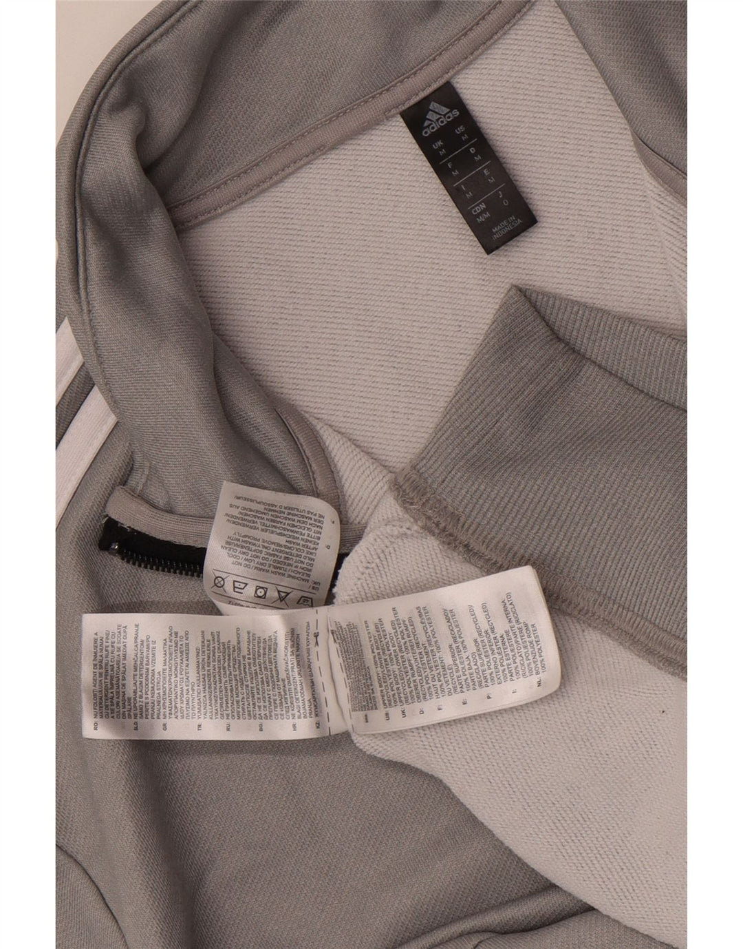 Męski sweter ADIDAS Aeroready z zamkiem błyskawicznym, średnioszary poliester