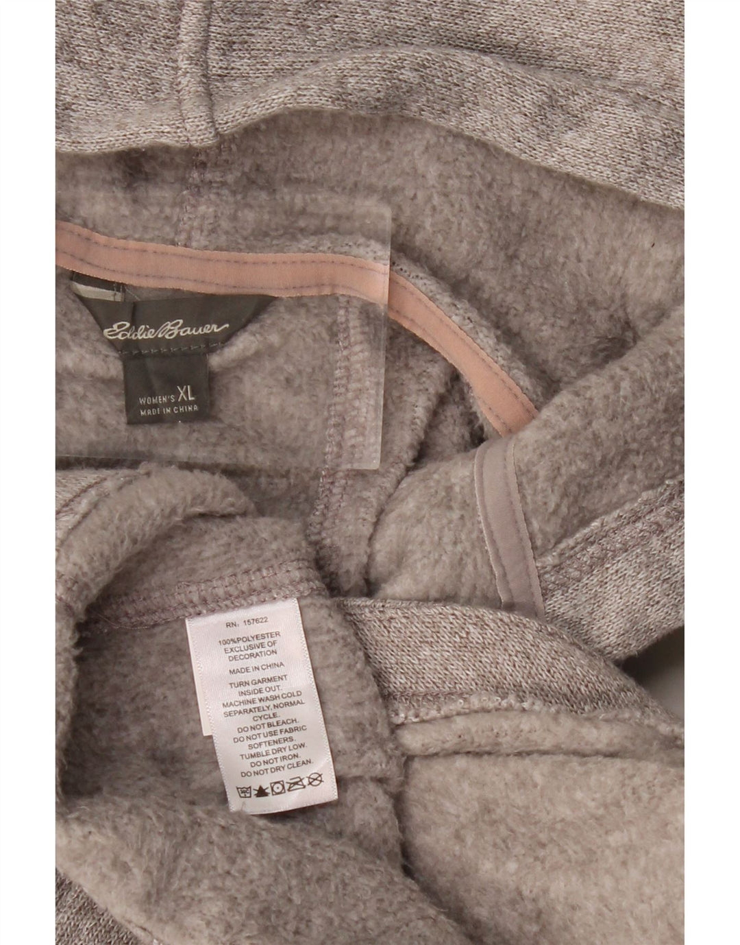 Damski sweter z kapturem i zamkiem Eddie Bauer UK 18 XL Szary poliester