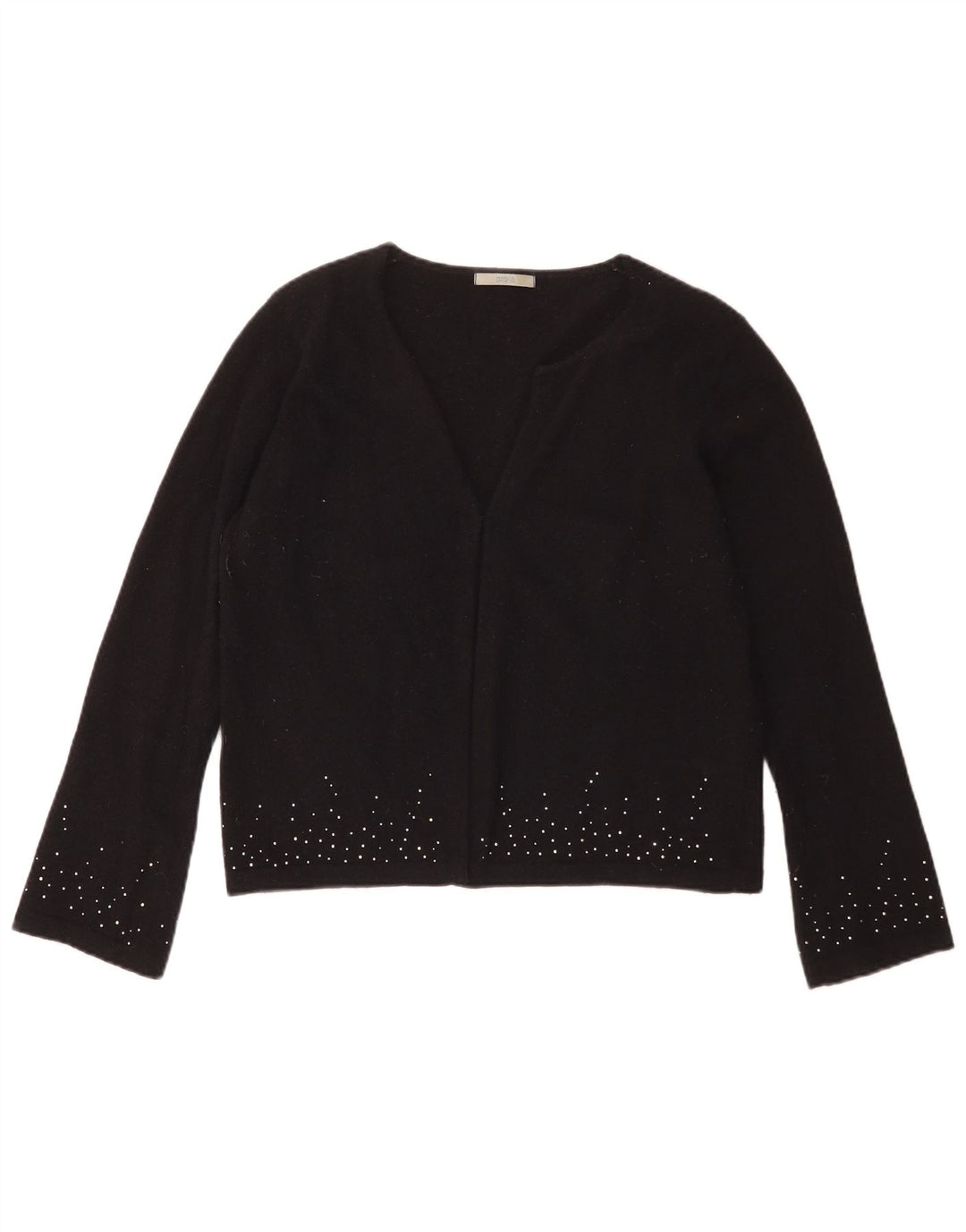 Marks & Spencer Damski sweter bolerko UK 16, duży, wełniany w czarne cętki