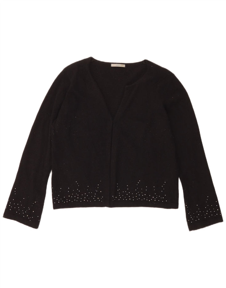 Marks & Spencer Damski sweter bolerko UK 16, duży, wełniany w czarne cętki