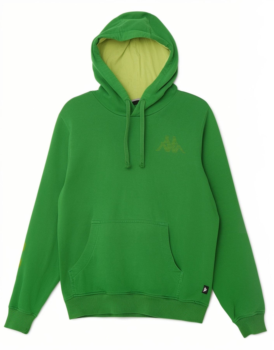 Męski sweter z kapturem Kappa z grafiką, średnio zielony, bawełniany