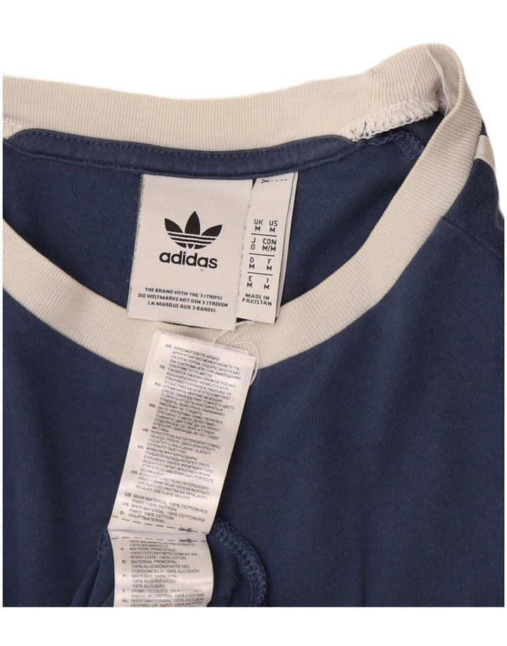 Adidas Męski T-Shirt Top Średni Granatowy Bawełniany