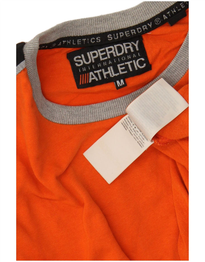 SUPERDRY Męski T-shirt z grafiką, bawełniany, średniej wielkości, w kolorze pomarańczowym