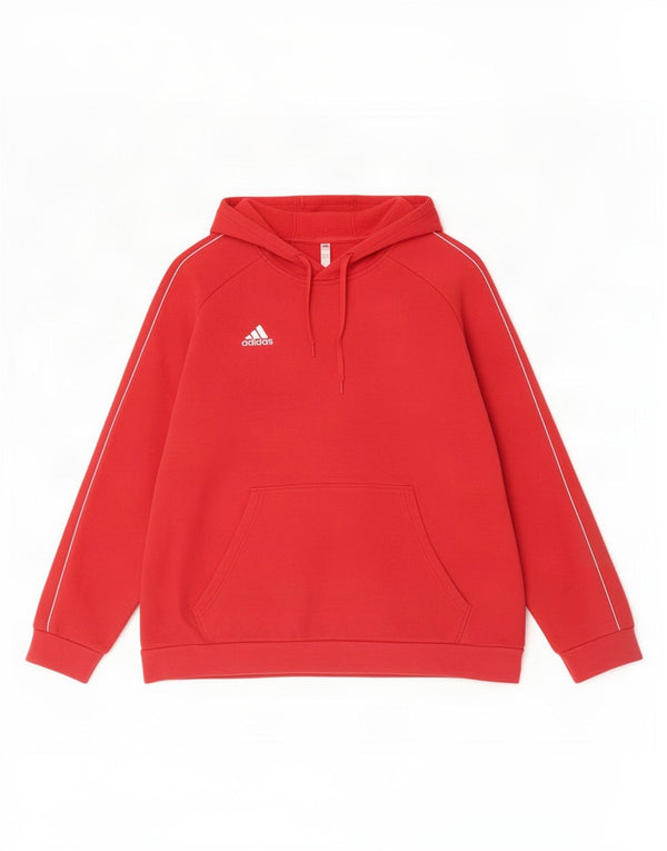 Adidas Męska bluza z kapturem 2XL Czerwona bawełna