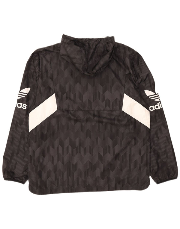 Męska kurtka Anorak z kapturem Adidas Graphic UK 42 XL w kolorze czarnym