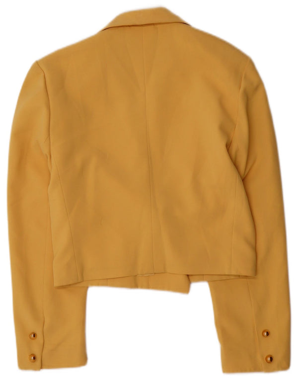 Vintage Womens Double Breasted Blazer Jacket IT 40 Small Yellow Classic