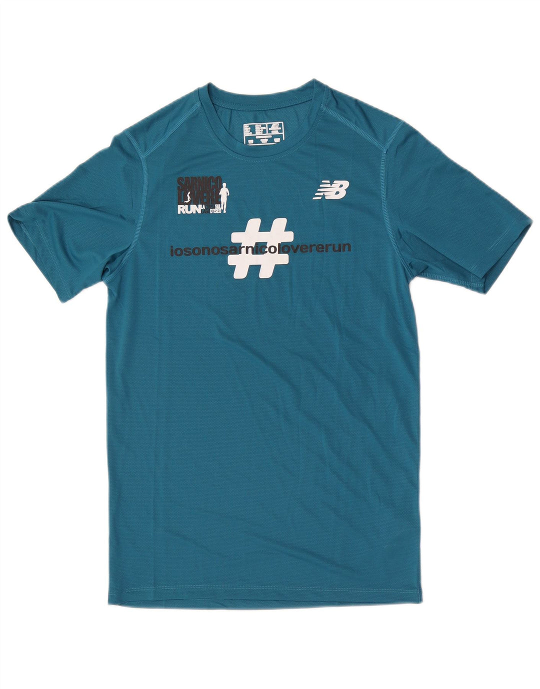 Męski T-shirt z grafiką New Balance, mały, niebieski poliester