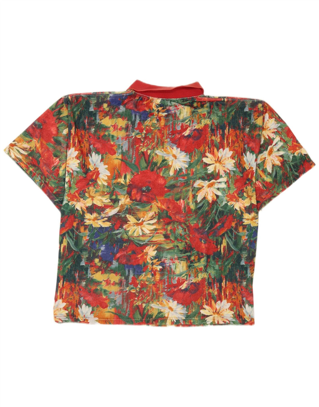 Męska koszulka polo w stylu vintage XL, wielobarwna w kwiaty