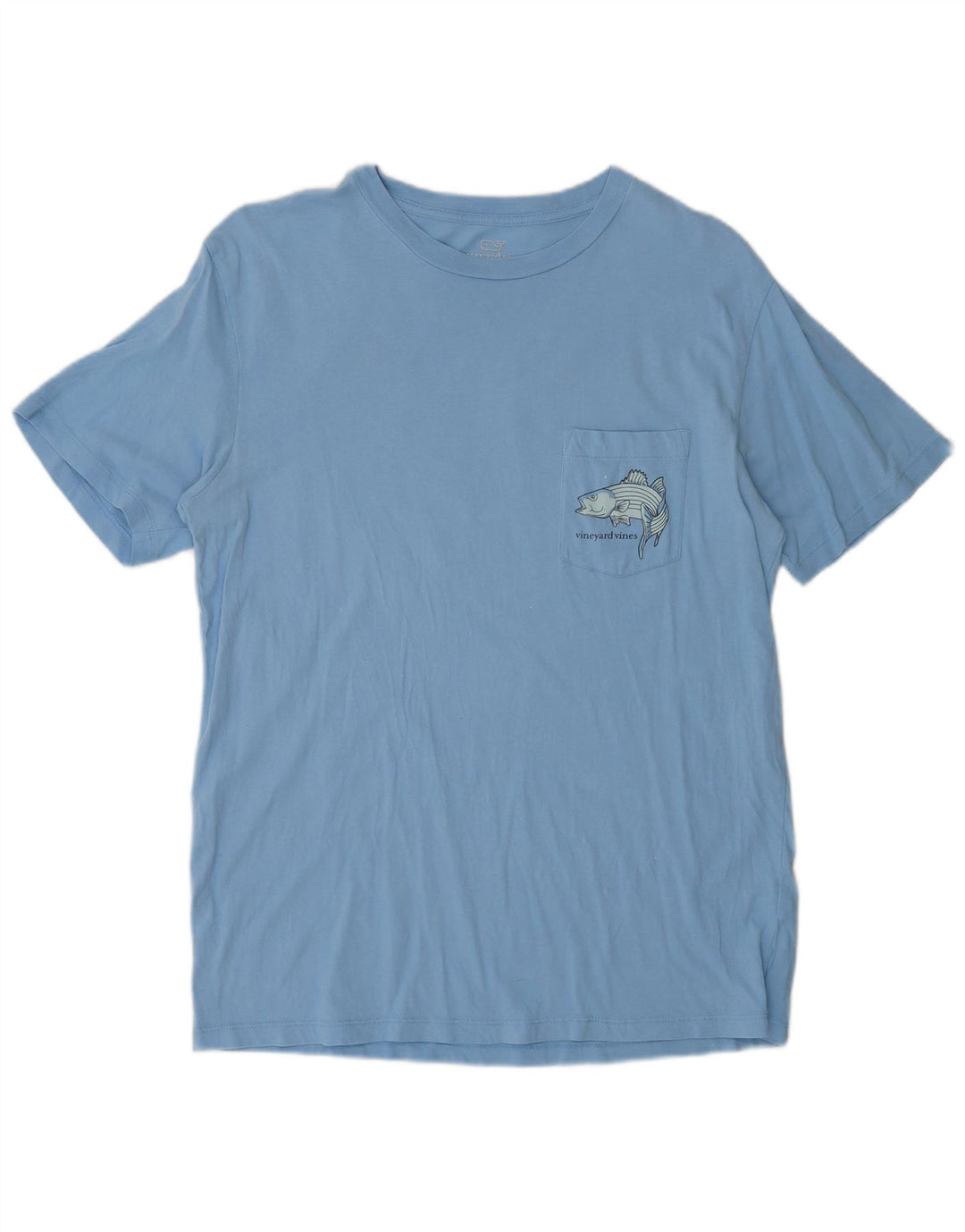 Męska koszulka z grafiką Vineyard Vines, mała niebieska bawełniana ryba