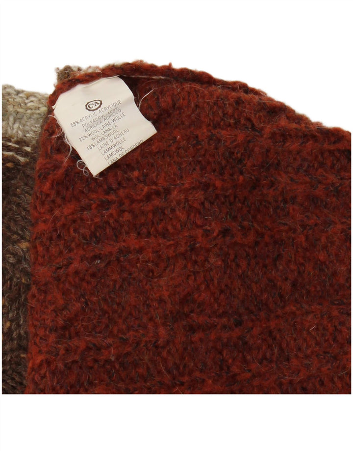 Sweter damski VINTAGE UK 16, duży, wielobarwny, z blokami kolorów