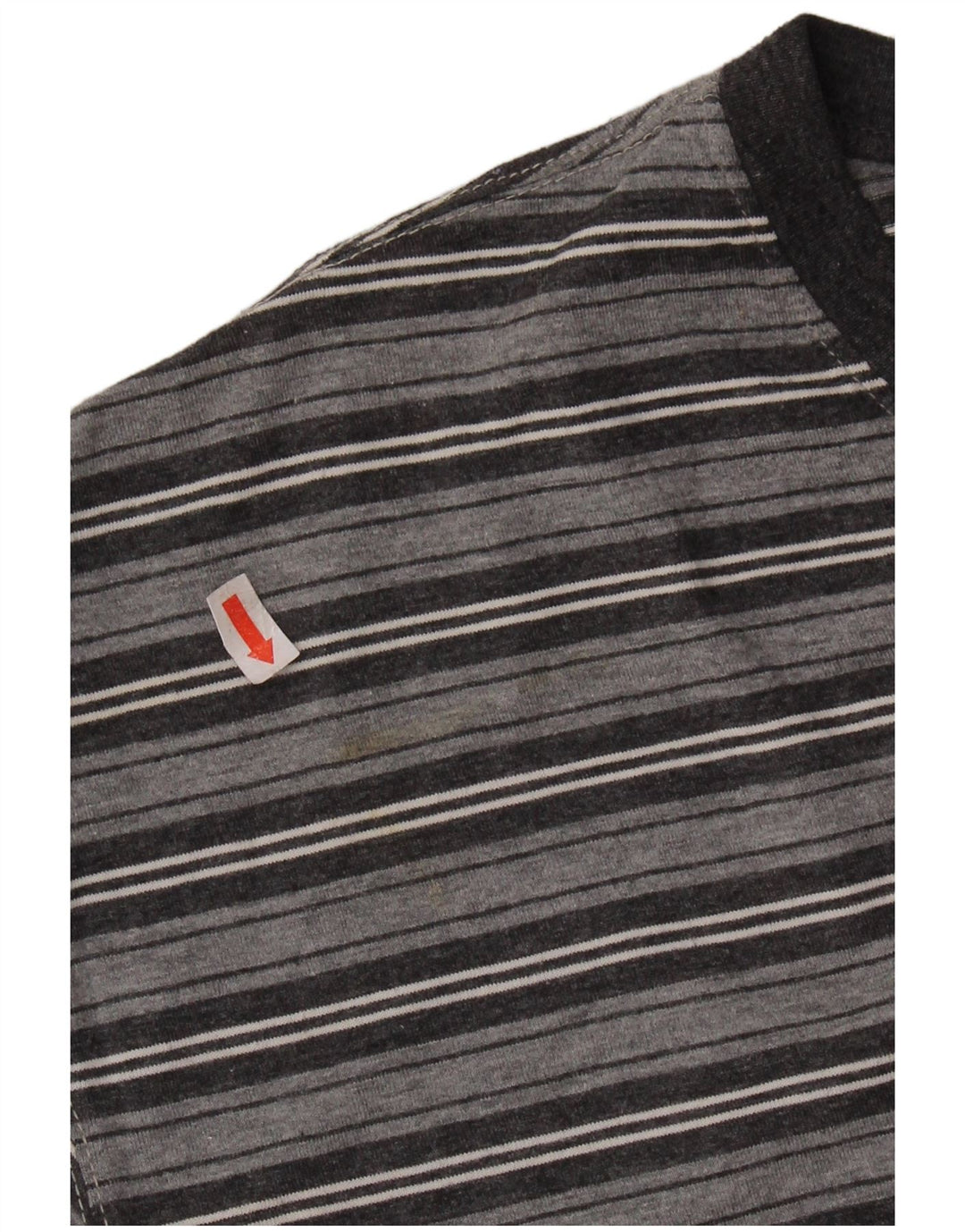 CALVIN KLEIN Męski T-shirt Top, duży, szary, bawełniany w paski