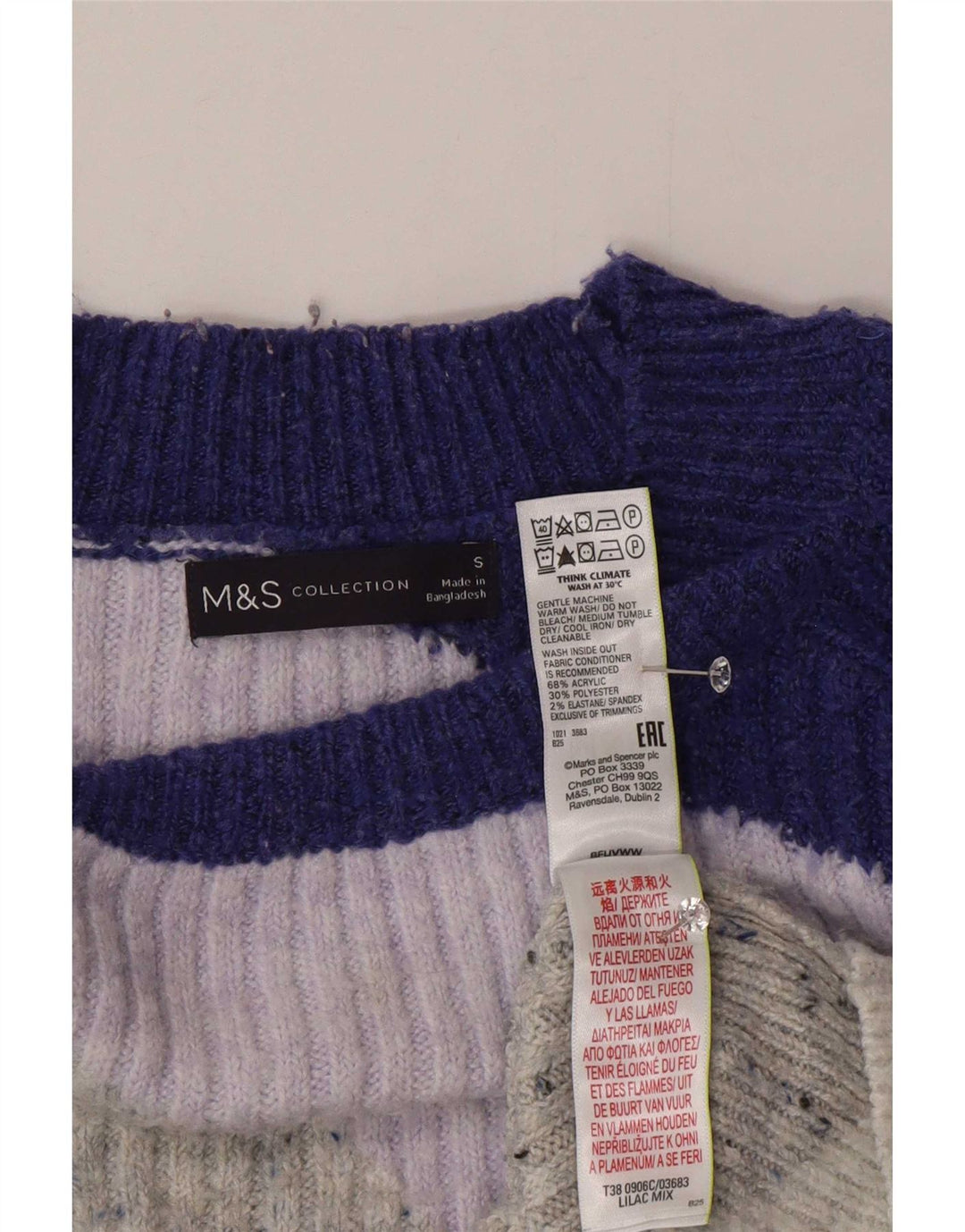 Marks & Spencer Damski sweter z okrągłym dekoltem, UK 10, mały, wielokolorowy