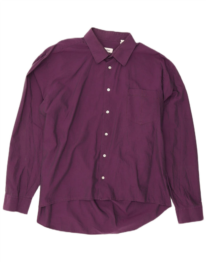 Koszula męska CALVIN KLEIN o dopasowanym kroju, rozmiar 44 XL, fioletowa, bawełniana