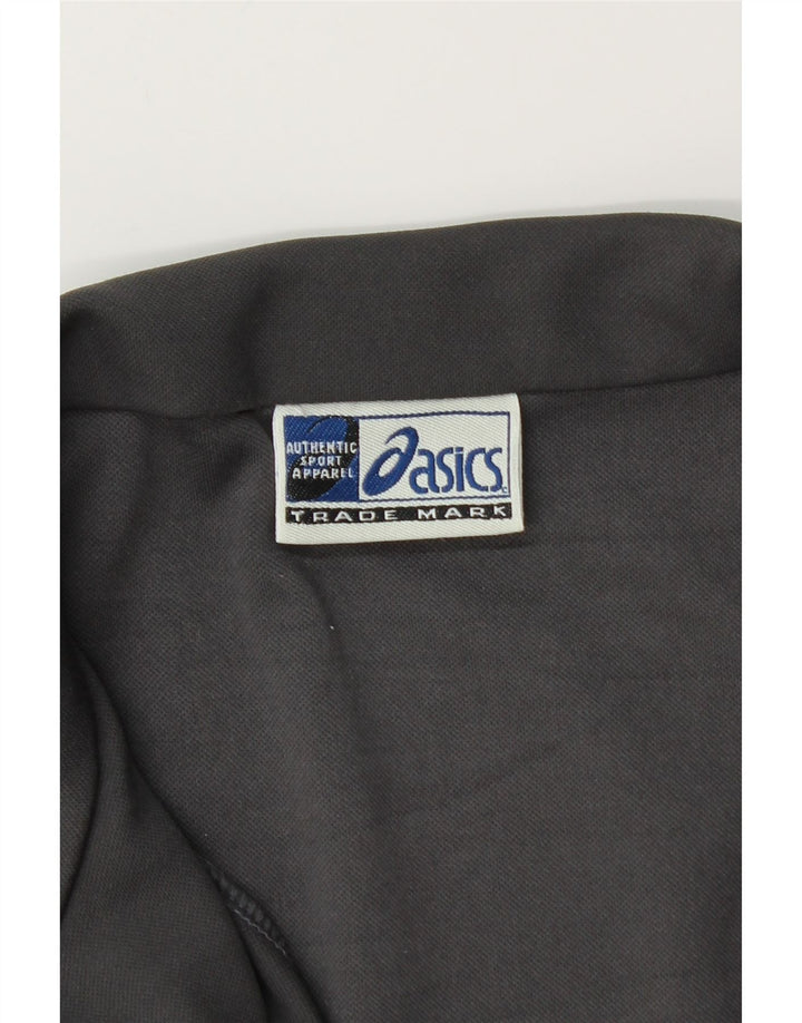 Męska kurtka dresowa ASICS, mała, szara, z blokami kolorów, poliester