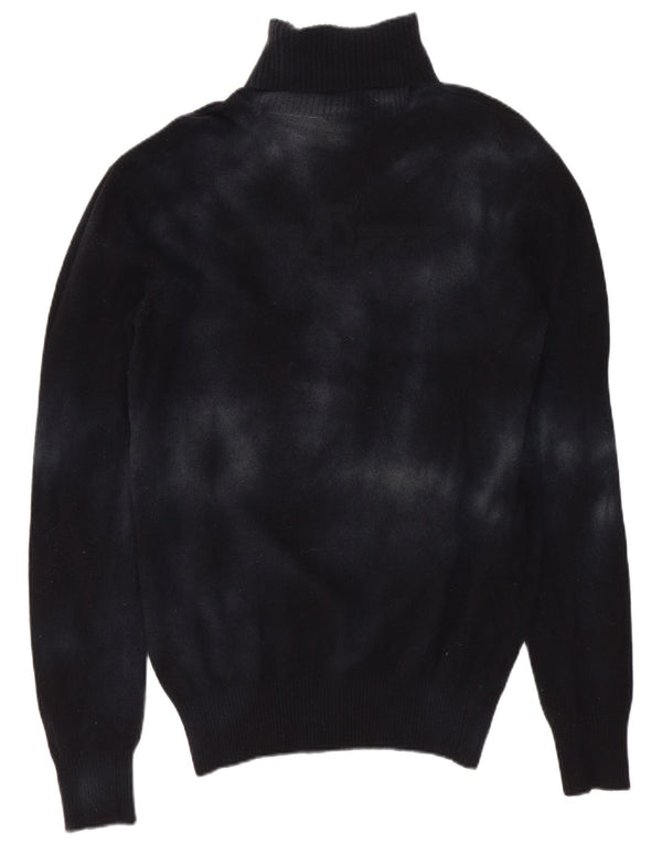 Damski sweter z wywijanym dekoltem Armani Jeans UK 10 Small Navy Blue Tie Dye