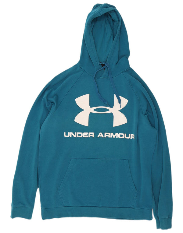 Męski sweter z kapturem Under Armour z grafiką, duży, niebieski, bawełniany