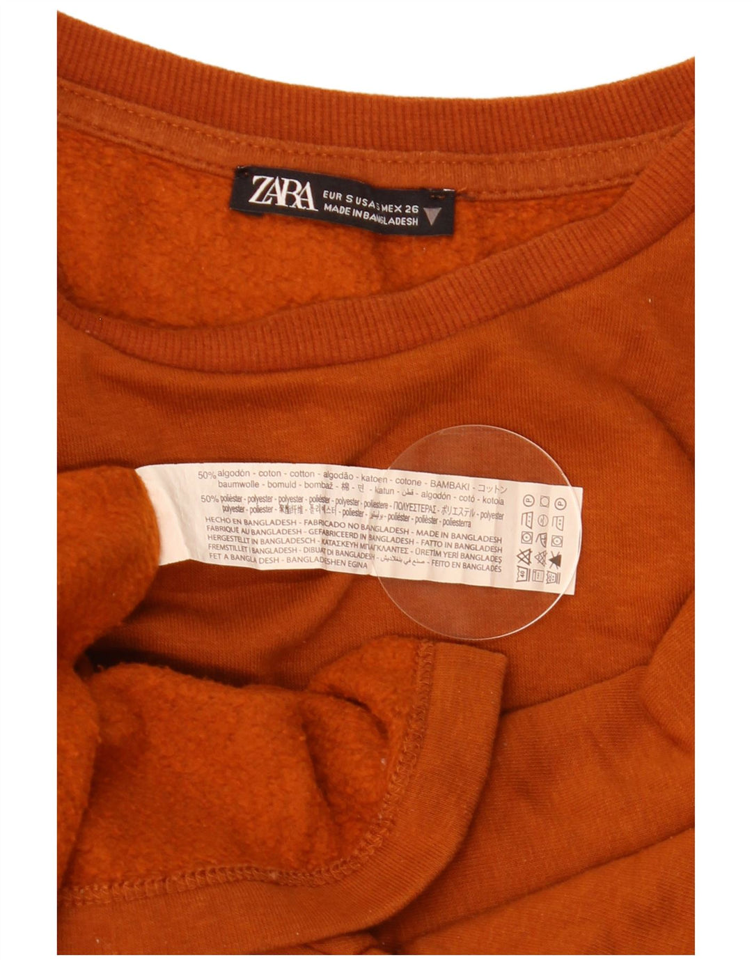 Damski sweter oversize Zara UK 10, mały, brązowy, bawełniany