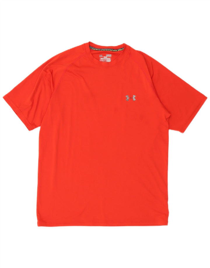 Męska koszulka t-shirt Under Armour Heat Gear, wykonana z poliestru w kolorze średniej czerwieni