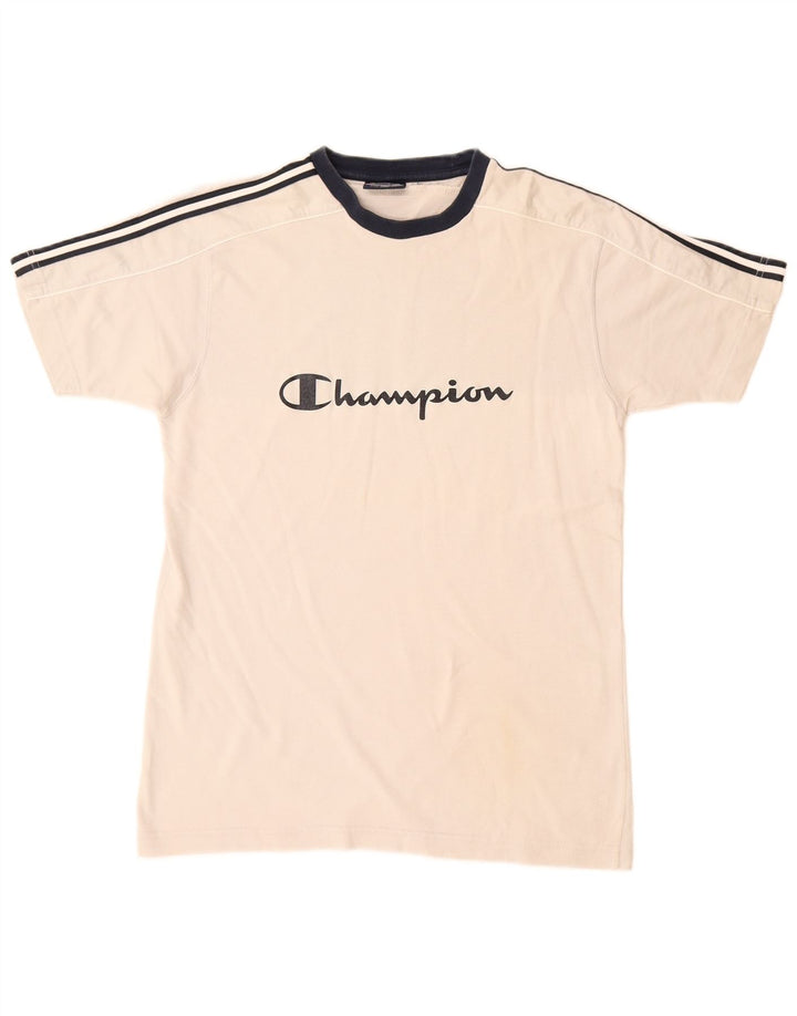 Męski T-shirt Champion z grafiką, mały, szary, bawełniany