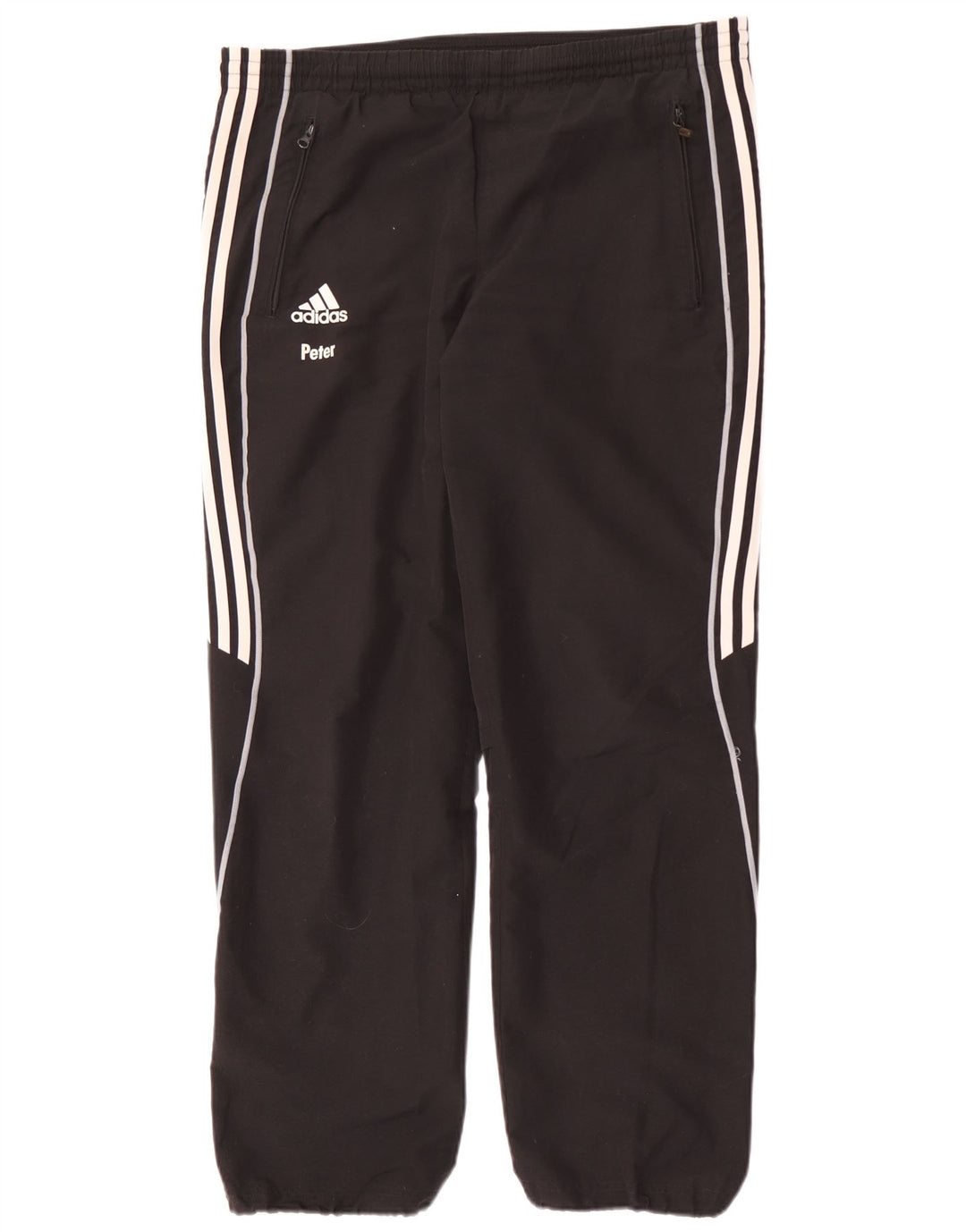 Męskie spodnie dresowe Adidas, średnie, czarne, poliestrowe, sportowe