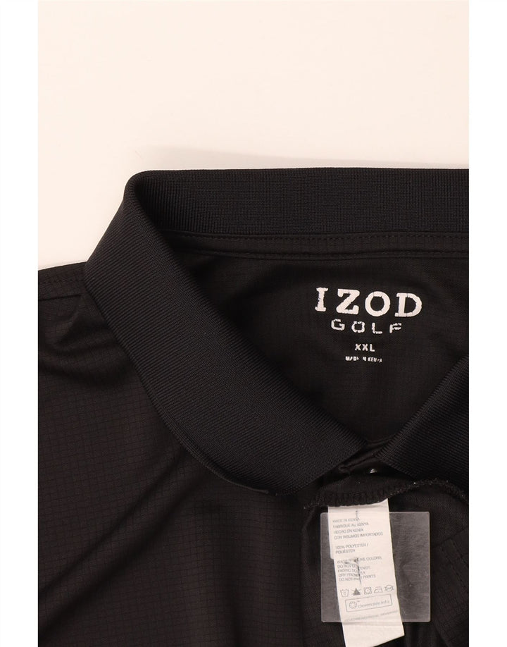 Męska koszulka polo Izod 2XL, czarna, poliester