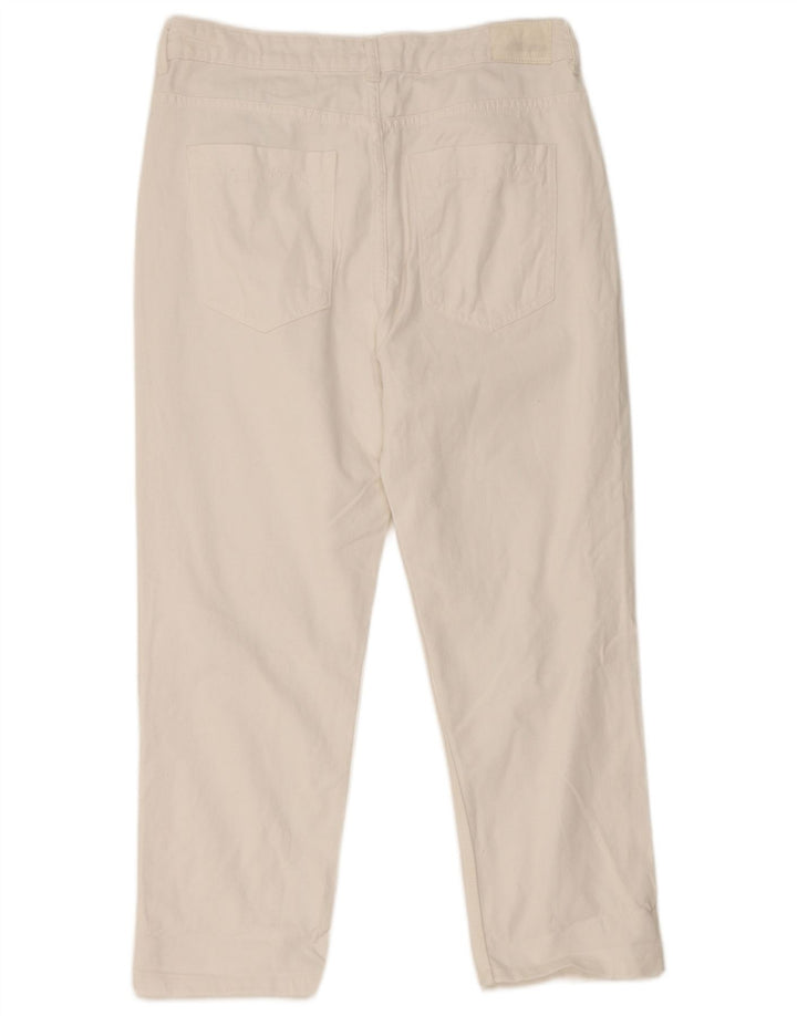 Damskie jeansy Zara w trudnej sytuacji, przycięte, EU 38, małe, W28 L24, biała bawełna