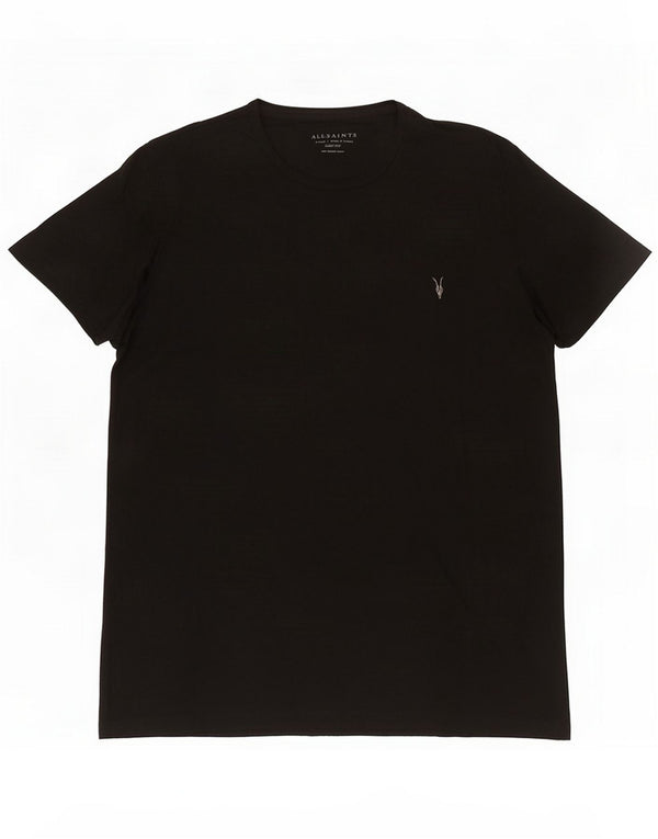 All Saints Męska koszulka slim fit Top XL Czarna bawełniana