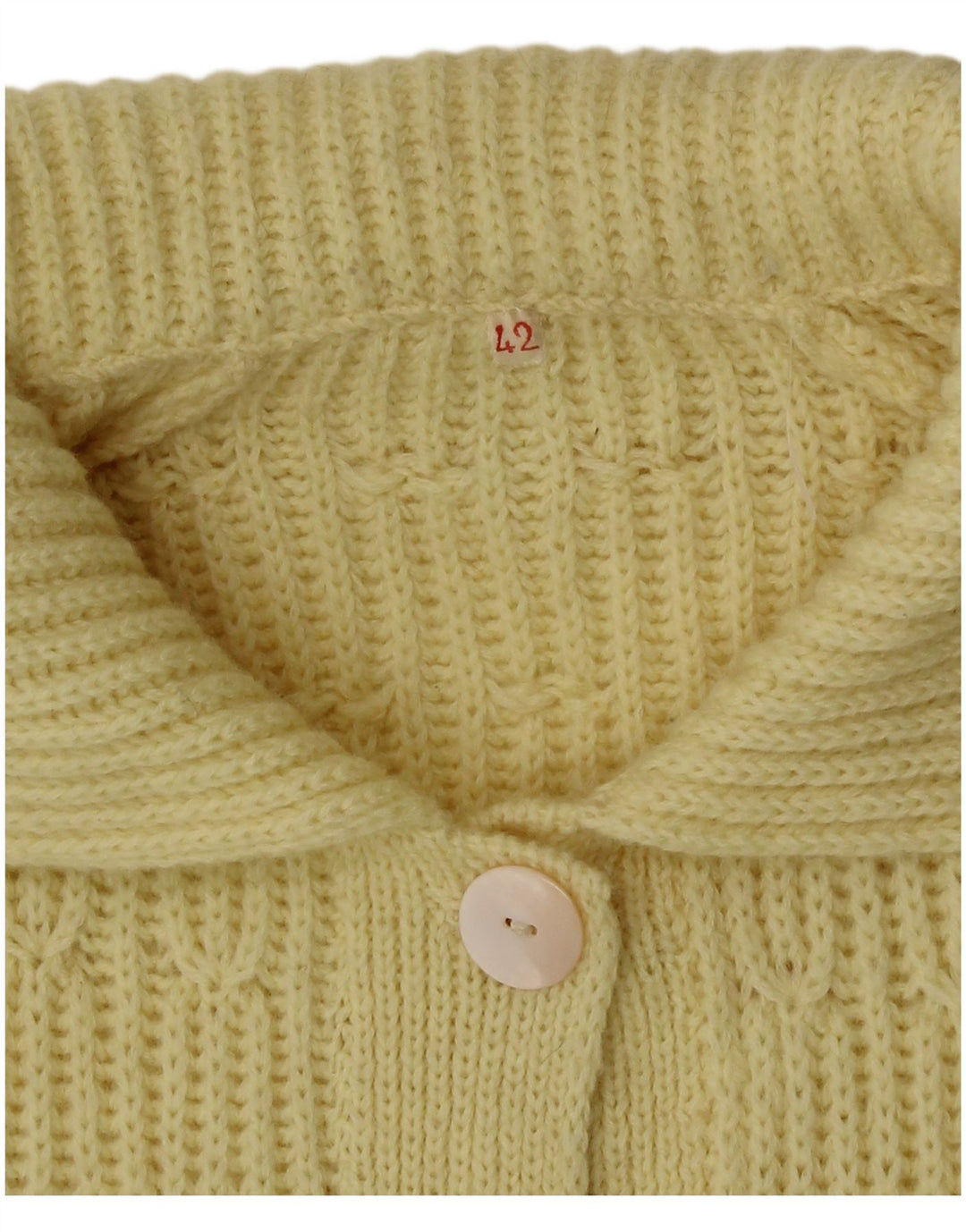 Vintage damski sweter kardigan IT 42 średni żółty