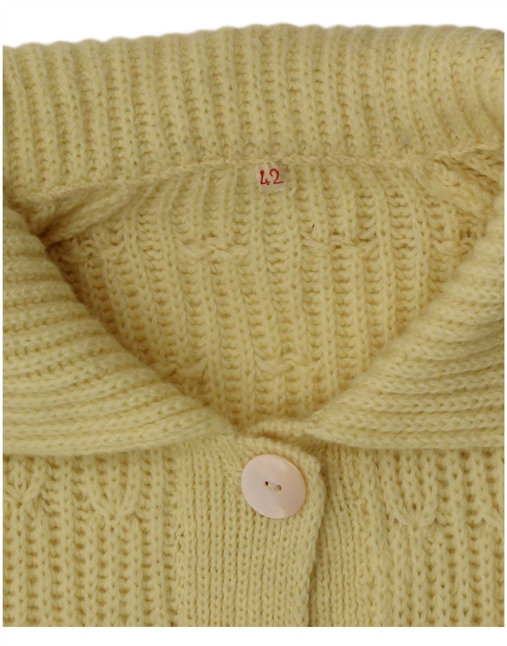 Vintage damski sweter kardigan IT 42 średni żółty