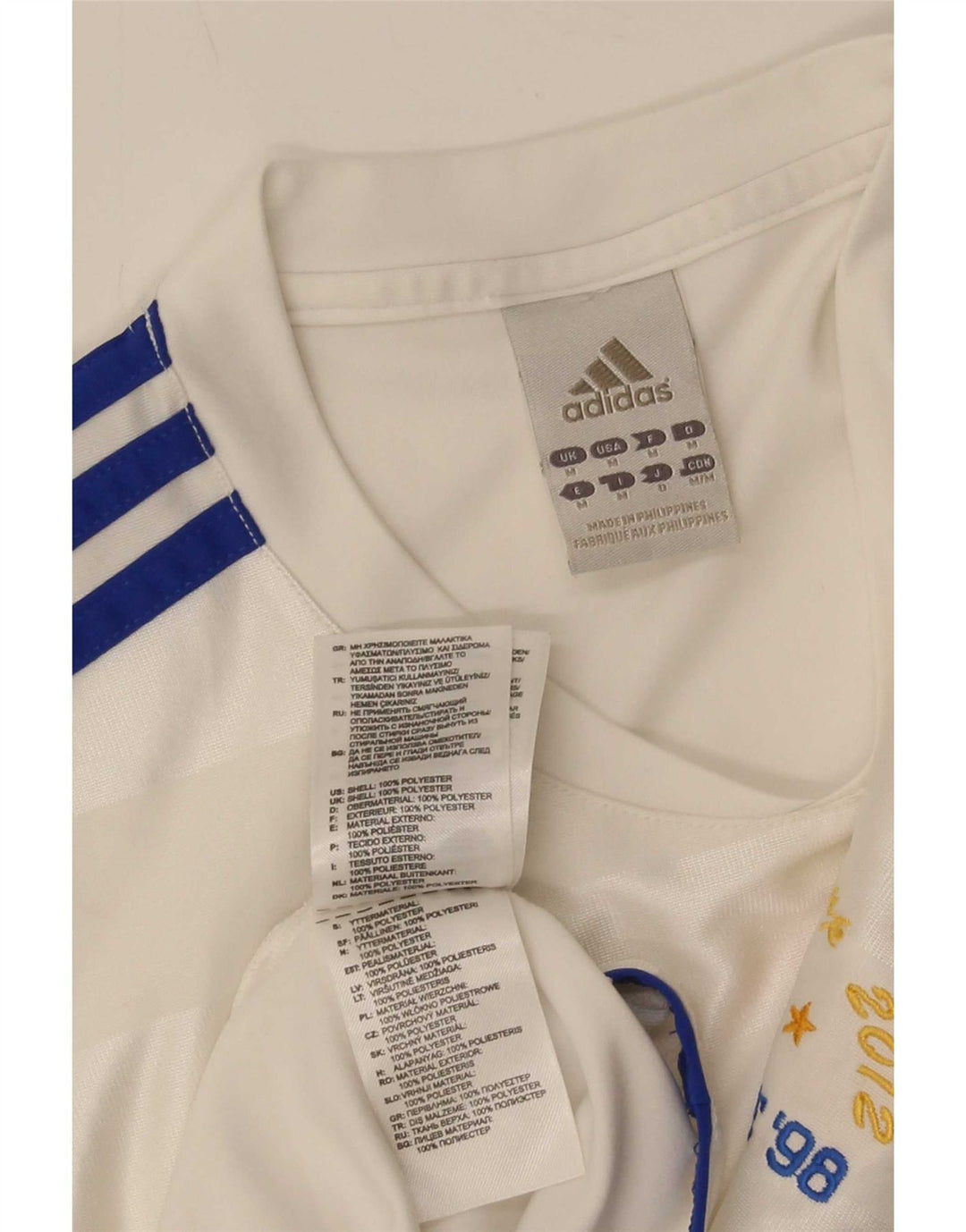 Męska koszulka Adidas Climalite Top, średnia, biała, poliestrowa w prążki