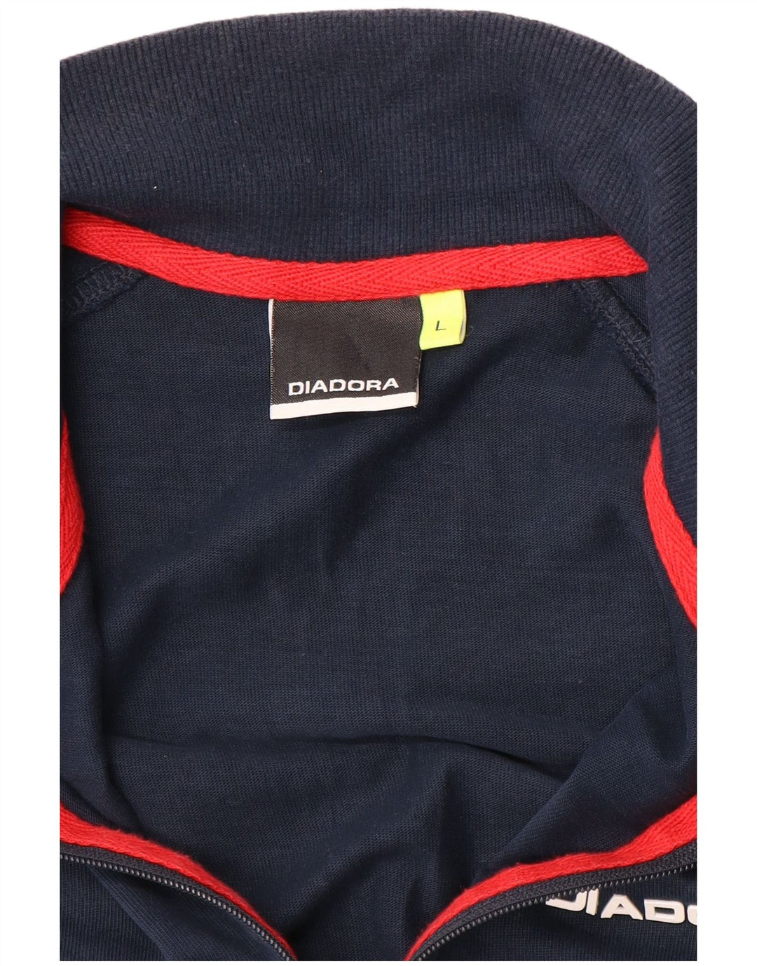 Męska kurtka dresowa Diadora w stylu retro, duża, granatowa, z blokami kolorów