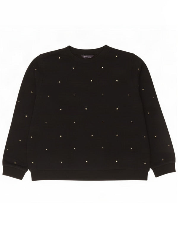 Marks & Spencer Damska bluza bluzowa Jumper UK 16 Large Black Spotted