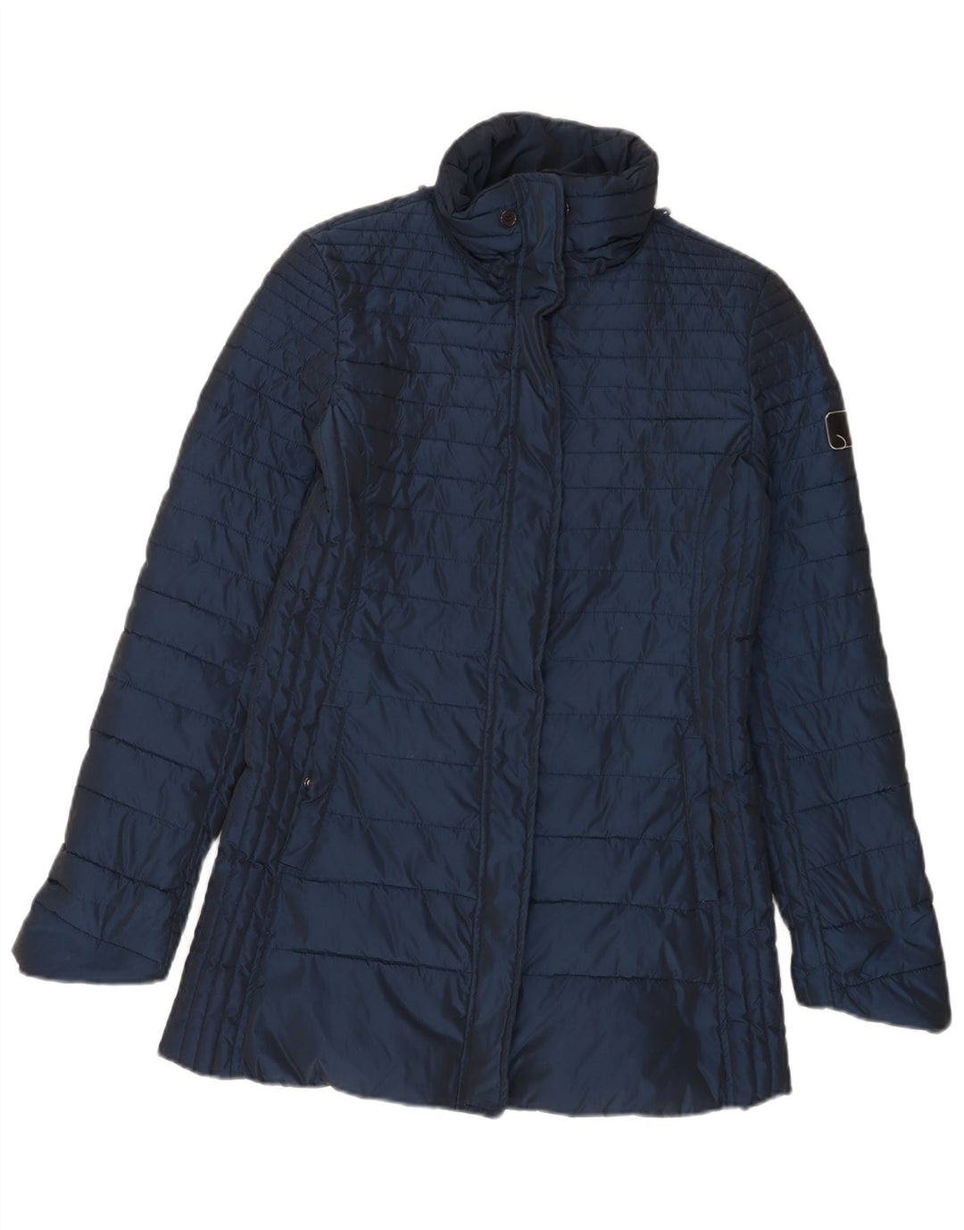 Damski płaszcz ocieplany Armani Jeans EU 42, duży granatowy poliester