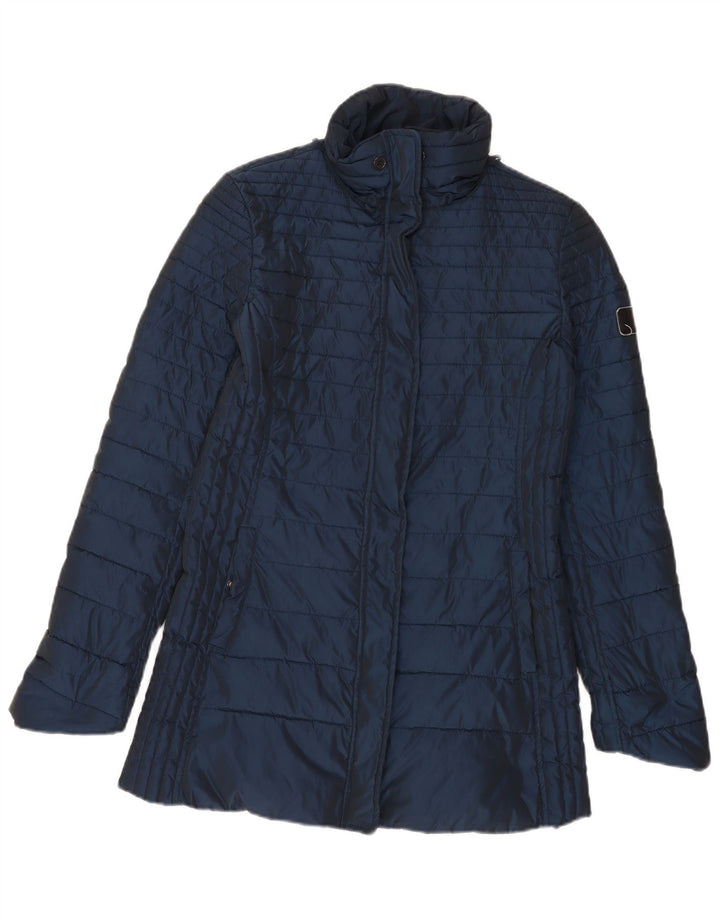 Damski płaszcz ocieplany Armani Jeans EU 42, duży granatowy poliester
