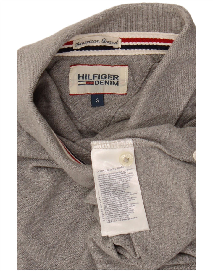 Męska koszulka polo TOMMY HILFIGER, mała, szara, bawełniana