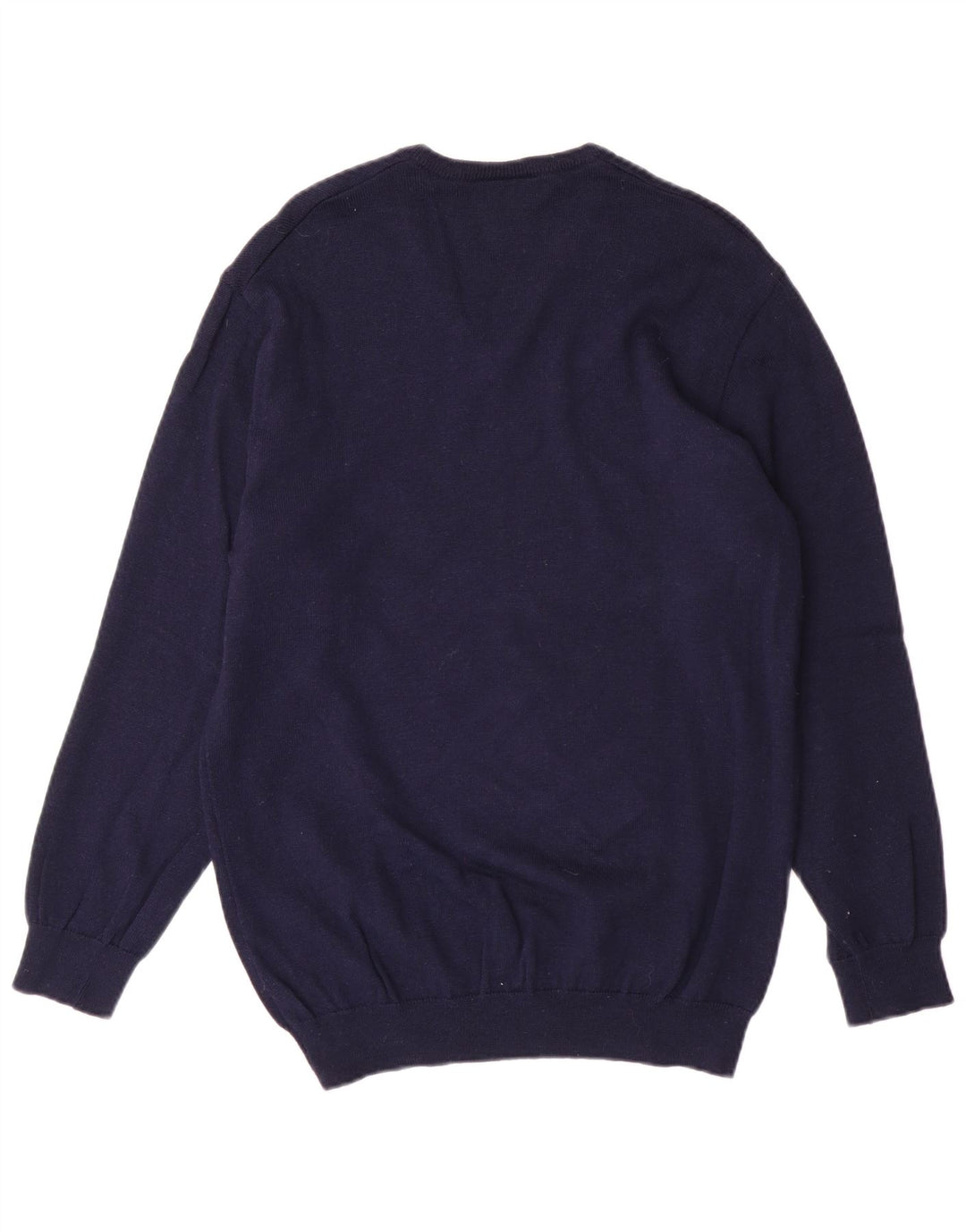 Lacoste Męski sweter z dekoltem w kształcie litery V, rozmiar 4, średni granatowy wełniany