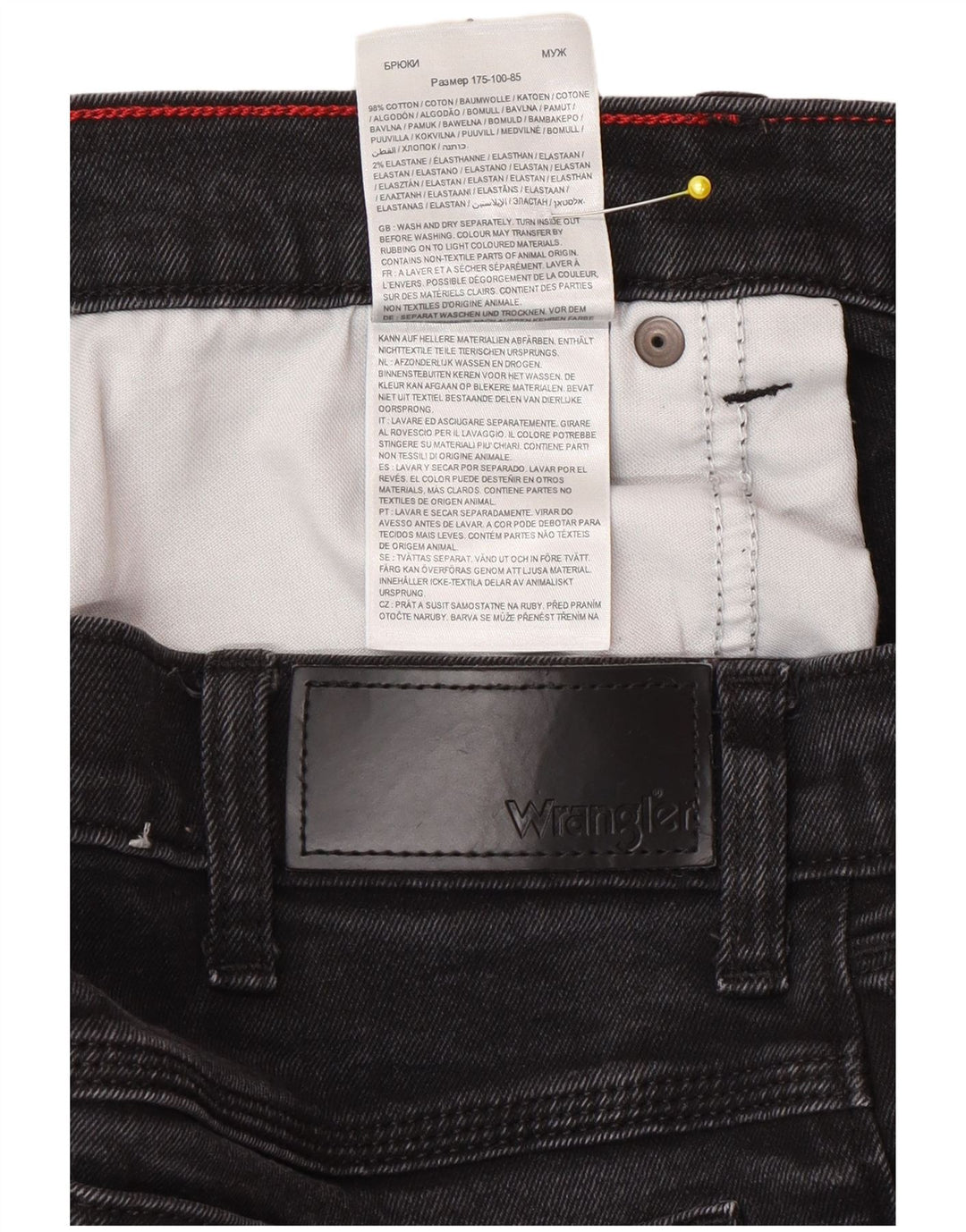 Męskie proste dżinsy Wrangler W34 L32 Szara bawełna