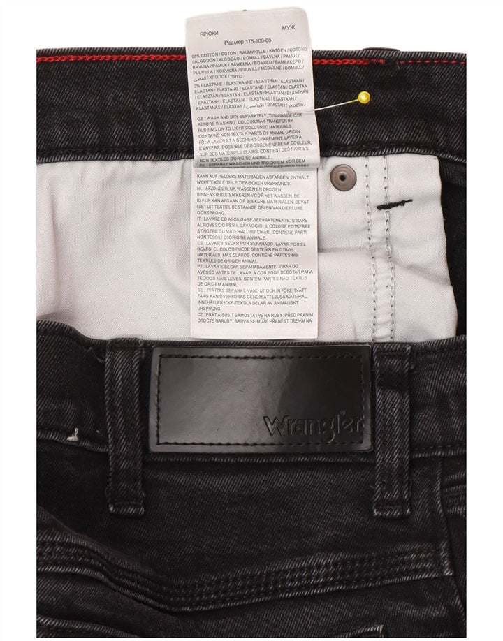 Męskie proste dżinsy Wrangler W34 L32 Szara bawełna