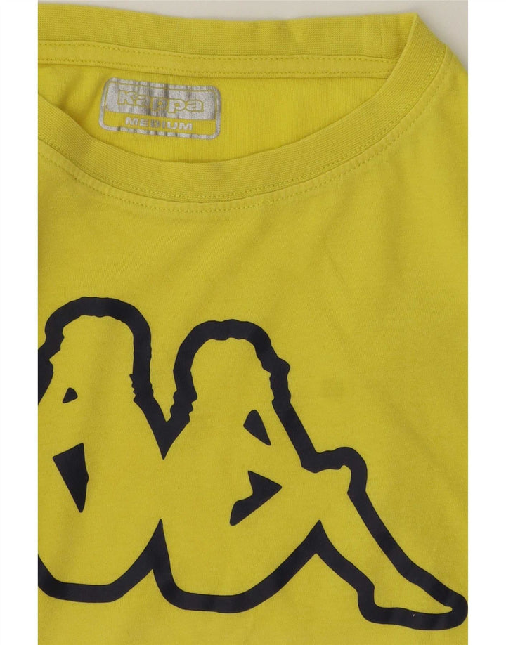 Męski T-shirt z grafiką Kappa, średni żółty