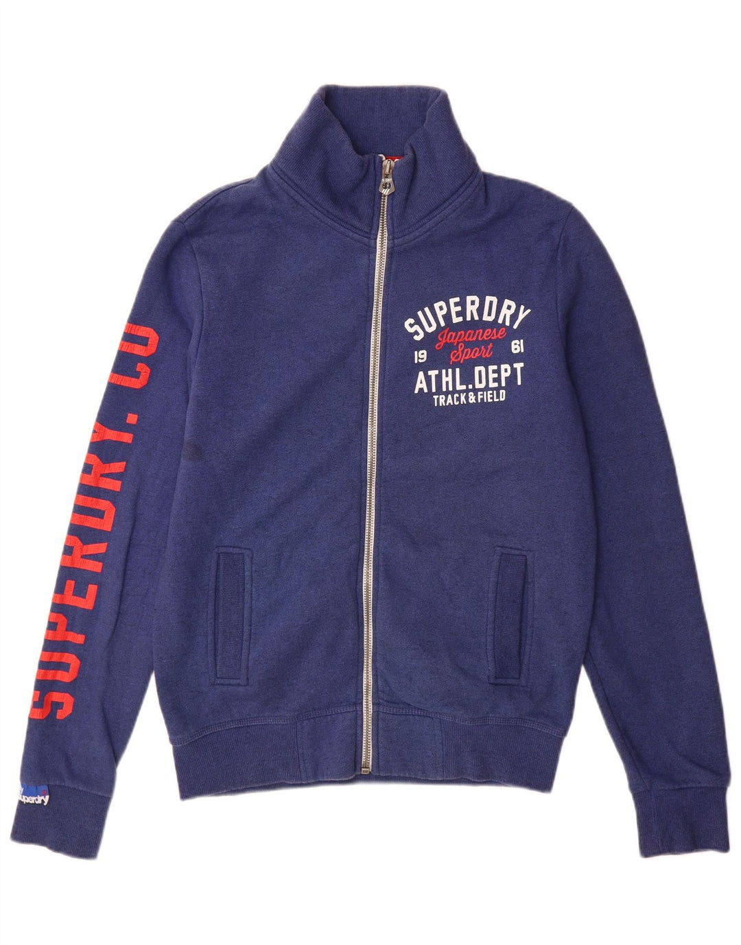Męska kurtka dresowa Superdry z grafiką, średnia, granatowa, bawełniana
