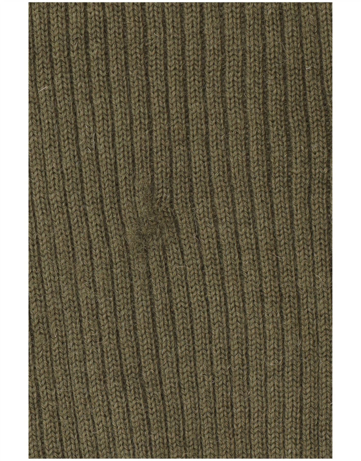 Męski sweter wojskowy z okrągłym dekoltem w stylu VINTAGE, duży khaki