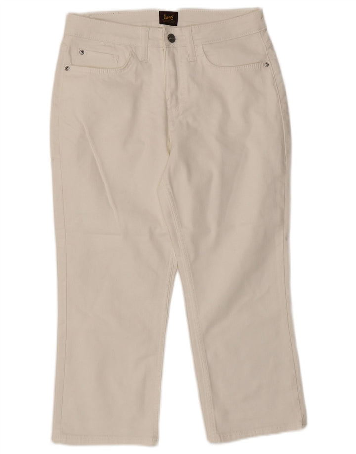 Damskie jeansy Lee Capri US 8 Medium W30 L21 Biała bawełna