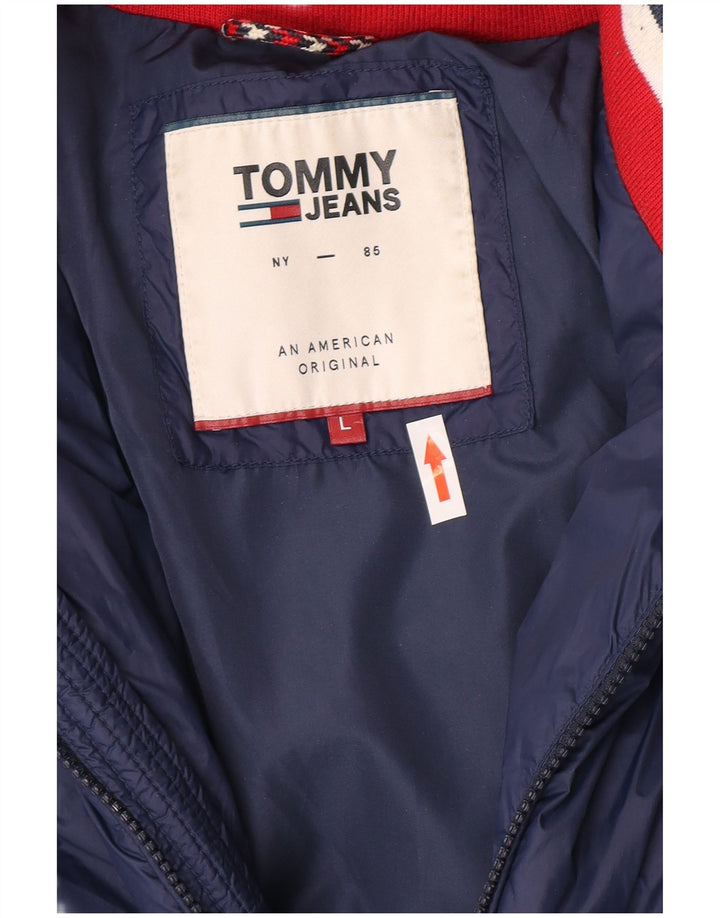 Męska ocieplana kurtka Tommy Hilfiger UK 40, duża granatowa, poliamidowa