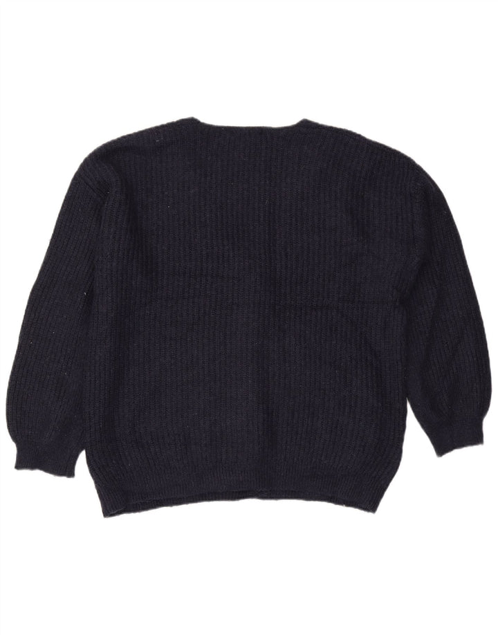 Marks & Spencer Damski sweter rozpinany UK 14 Średni granatowy akryl