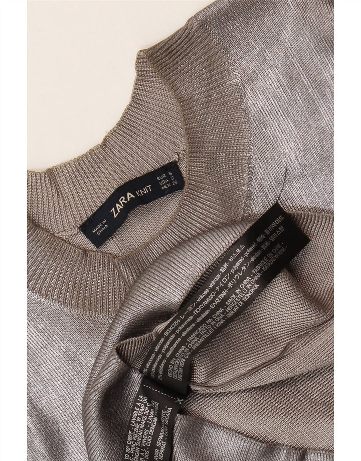 Damski top z długim rękawem Zara UK 8 Small, szara wiskoza