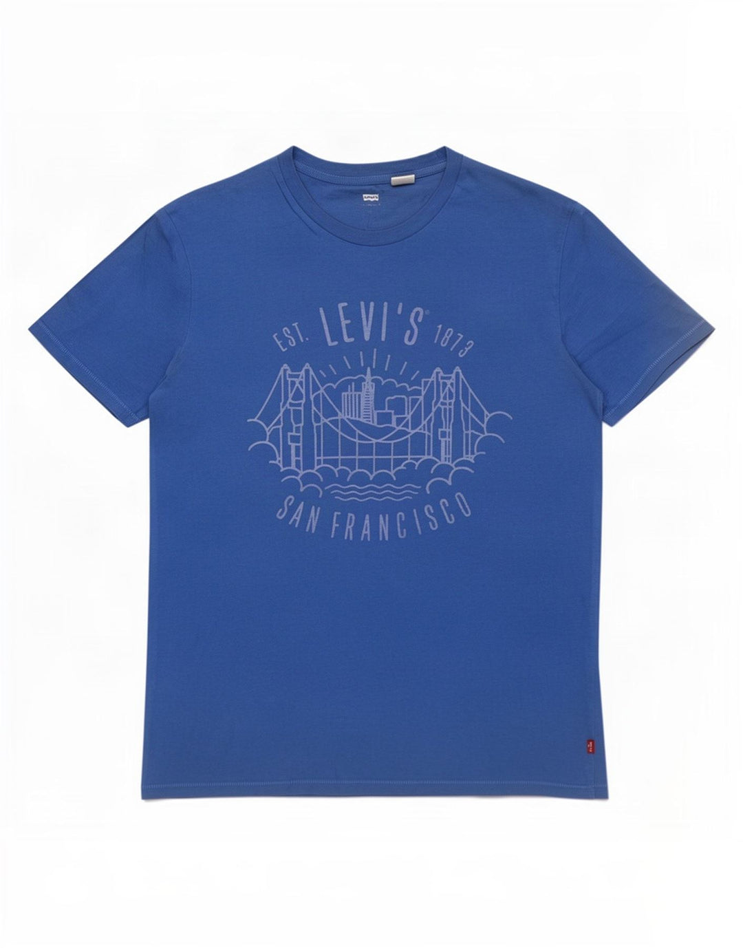 Męska koszulka z grafiką Levi's, średnia niebieska bawełna